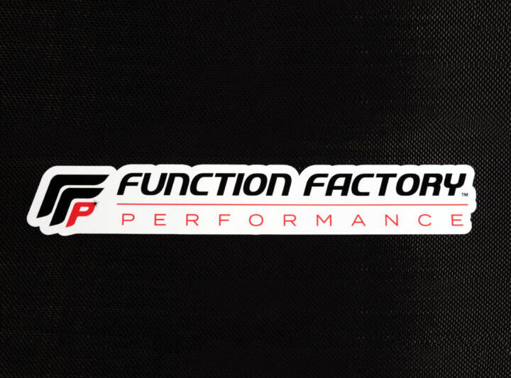 Function Factory Performance White Outline Black Long Logo Slap Sticker