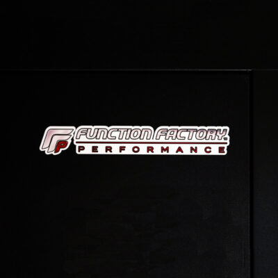Function Factory Performance White Outline White Long Logo Slap Sticker