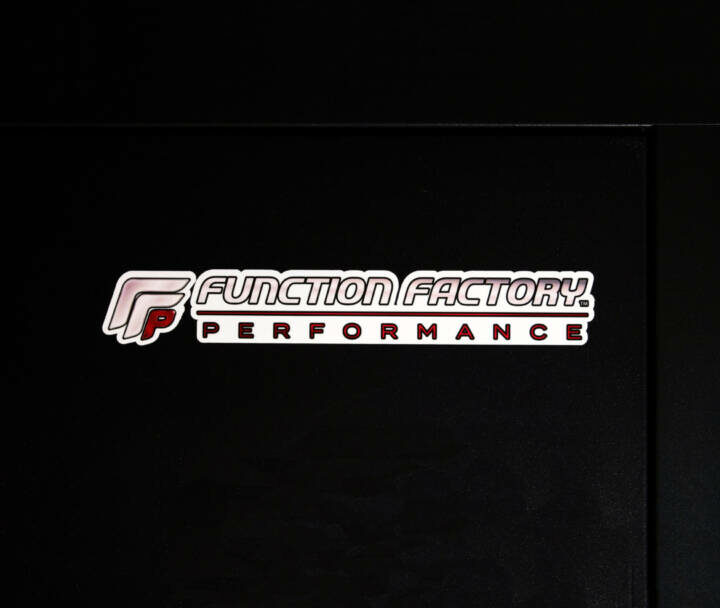 Function Factory Performance White Outline White Long Logo Slap Sticker