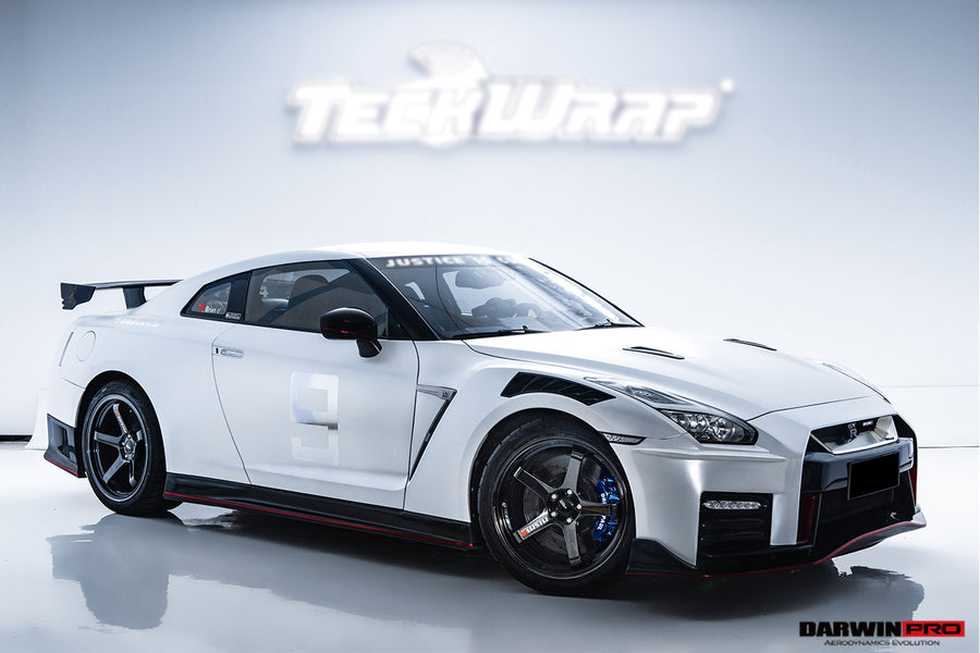 DarwinPro 2008-2016 Nissan GTR R35 NSM Style Partial Carbon Fiber Front Bumper - Image 4