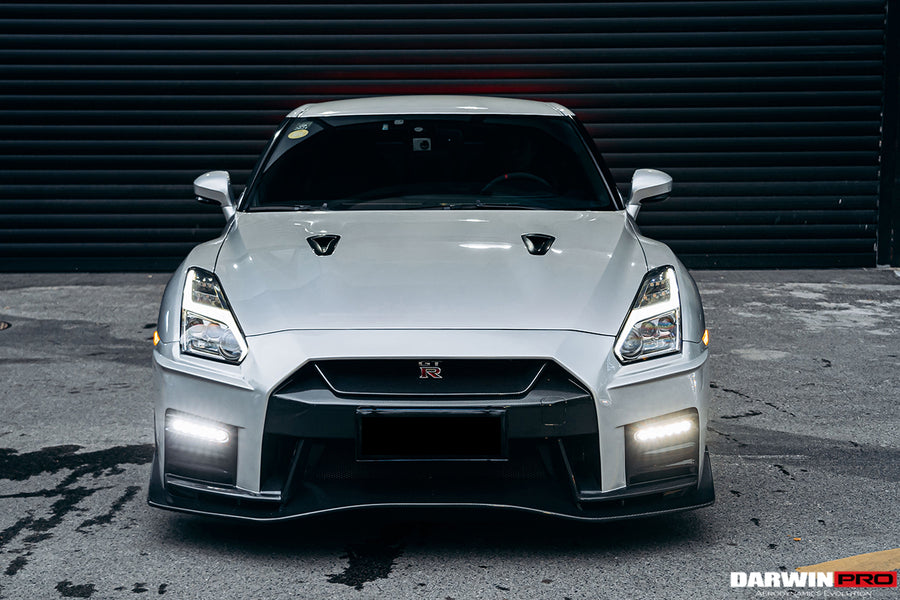 DarwinPro 2008-2016 Nissan GTR R35 NSM Style Partial Carbon Fiber Front Bumper - Image 5