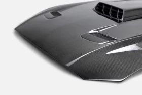 Anderson Composites 2021-2022 Ford Mustang Mach 1 Type-SK Double Sided Carbon Fiber Hood - Image 3