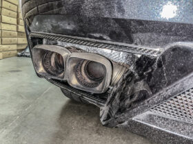 EOS 2020-2024 Chevrolet Corvette C8 Carbon Fiber Rear Diffuser Exhaust Surround Bezel - Image 2