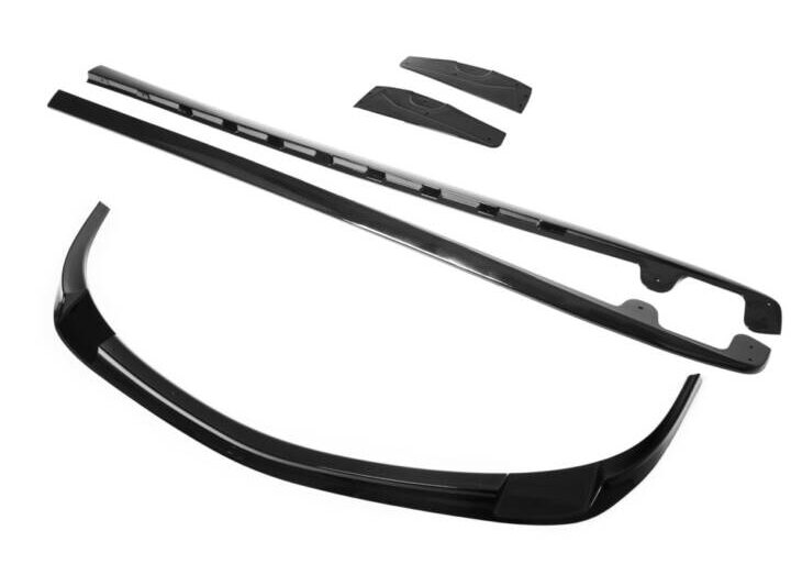 EOS 2005-2013 Chevrolet Corvette C6 Base ZR1-Style Glossy Black Front Splitter Lip & Side Skirts