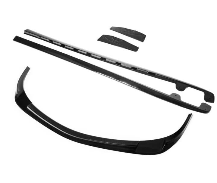 EOS 2005-2013 Chevrolet Corvette C6 Base ZR1-Style Glossy Black Front Splitter Lip & Side Skirts