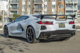 EOS 2020-2024 Chevrolet Corvette C8 Extended Rear Trunk Spoiler High Wing - Carbon Flash - Image 6