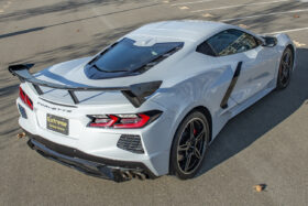 EOS 2020-2024 Chevrolet Corvette C8 Extended Rear Trunk Spoiler High Wing - Carbon Flash - Image 8