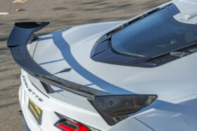 EOS 2020-2024 Chevrolet Corvette C8 Extended Rear Trunk Spoiler High Wing - Carbon Flash - Image 9