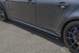 EOS 2009-2015 Cadillac CTS-V Sedan Black Moon Style Glossy Black Side Skirts - Image 4
