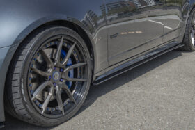 EOS 2009-2015 Cadillac CTS-V Sedan Black Moon Style Glossy Black Side Skirts - Image 3