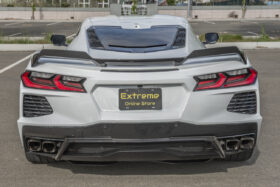 EOS 2020-2024 Chevrolet Corvette C8 Z51-Style Hydro-Dipped Carbon Fiber Rear Wing Spoiler Add-On Wickers - Image 1