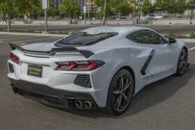 EOS 2020-2024 Chevrolet Corvette C8 Z51-Style Hydro-Dipped Carbon Fiber Rear Wing Spoiler Add-On Wickers - Image 5