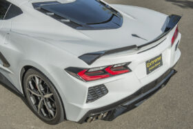EOS 2020-2024 Chevrolet Corvette C8 Z51-Style Hydro-Dipped Carbon Fiber Rear Wing Spoiler Add-On Wickers - Image 2