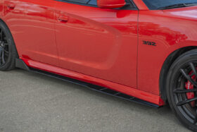 EOS 2015-2023 Dodge Charger | SRT Track Style Glossy Black Front Splitter Lip & Side Skirts - Image 1