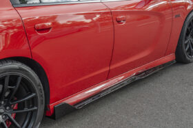 EOS 2015-2023 Dodge Charger | SRT Track Style Glossy Black Front Splitter Lip & Side Skirts - Image 2