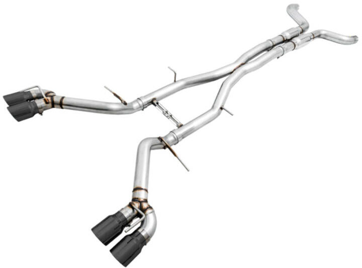 AWE 2016-2024 Chevrolet Camaro SS / ZL1 / LT1 Track Edition Cat-Back Exhaust - Non-Resonated- Diamond Black Tips (Quad Outlet)