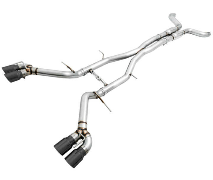 AWE 2016-2024 Chevrolet Camaro SS / ZL1 / LT1 Track Edition Cat-Back Exhaust - Non-Resonated- Diamond Black Tips (Quad Outlet)