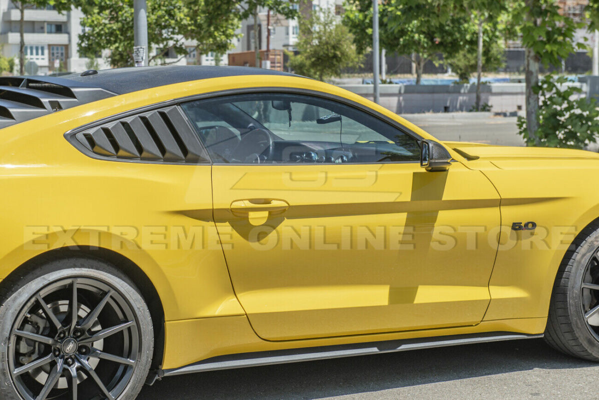 FFP 20152022 Ford Mustang Matte Black Side Quarter Window Louvers