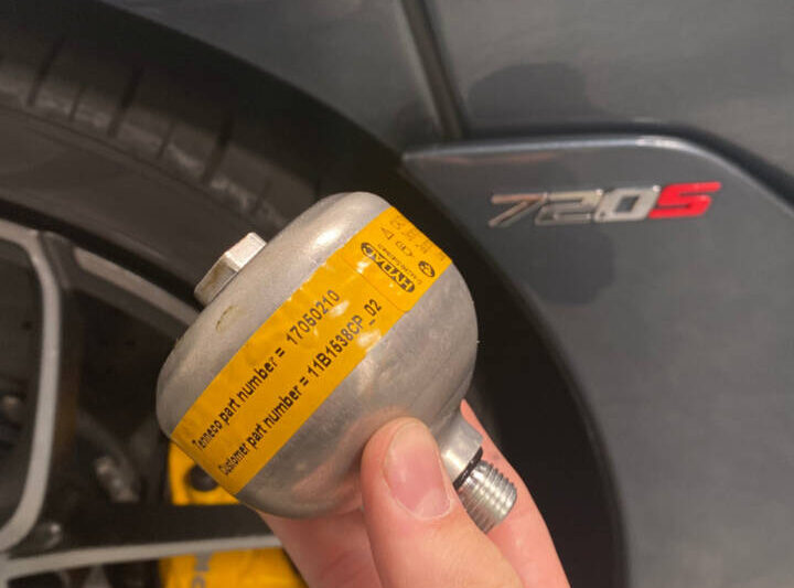 Genuine McLaren 2017-2023 McLaren 720s OEM Silvertop Hydraulic Suspension Accumulator Reservoir