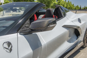 EOS 2020-2024 Chevrolet Corvette C8 Carbon Fiber Anti-Wind Buffeting Vent Cover Deflectors - Image 1