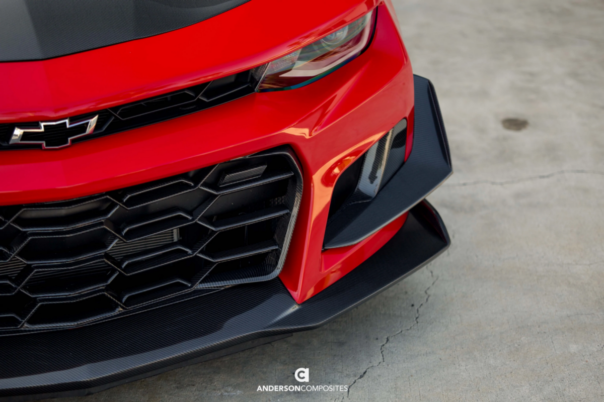 Anderson Composites 2017-2021 Chevrolet Camaro ZL1 1LE Carbon Fiber Front Bumper Canards (Dive Planes)
