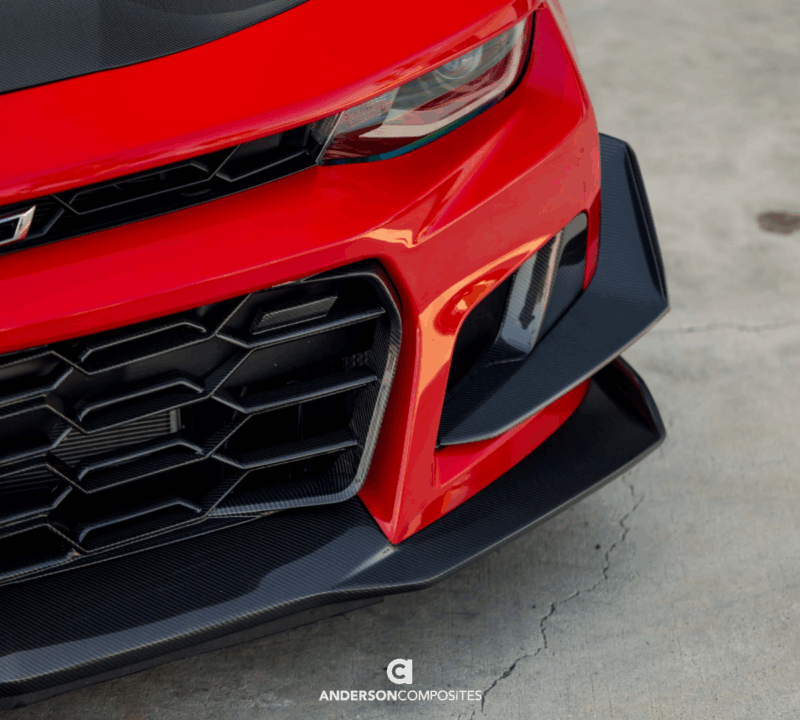 Anderson Composites 2017-2021 Chevrolet Camaro ZL1 1LE Carbon Fiber Front Bumper Canards (Dive Planes)