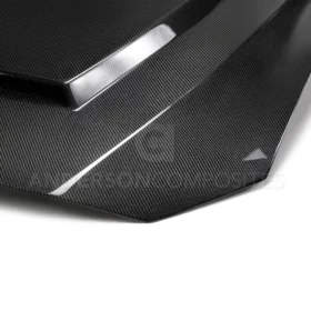 Anderson Composites 2018-2022 Ford Mustang Super Snake Style Double Sided Carbon Fiber Hood - Image 3