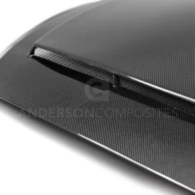 Anderson Composites 2018-2022 Ford Mustang Super Snake Style Double Sided Carbon Fiber Hood - Image 2