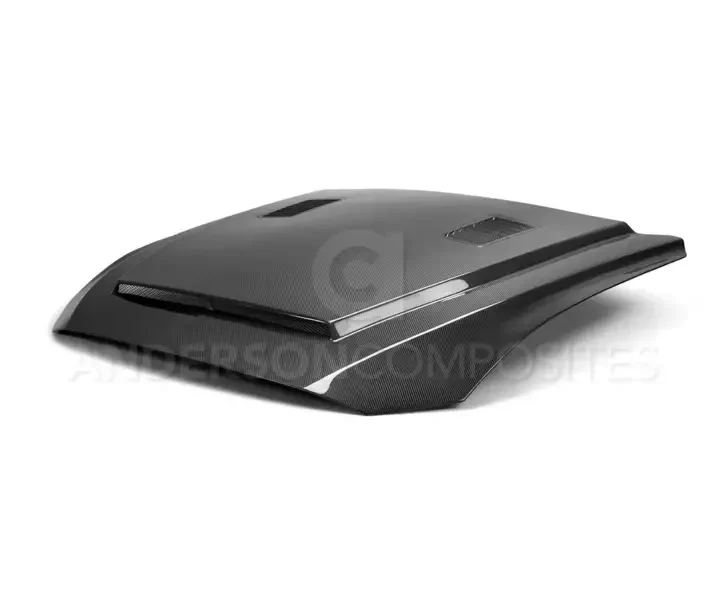 Anderson Composites 2018-2022 Ford Mustang Super Snake Style Double Sided Carbon Fiber Hood
