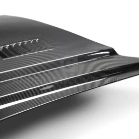 Anderson Composites 2018-2022 Ford Mustang Super Snake Style Double Sided Carbon Fiber Hood - Image 5