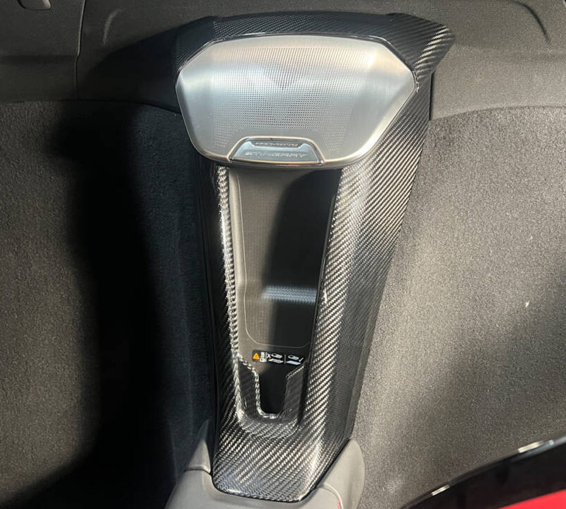 EOS 2020-2024 Chevrolet Corvette C8 Carbon Fiber Console Waterfall & Speaker Overlay Grill Cover