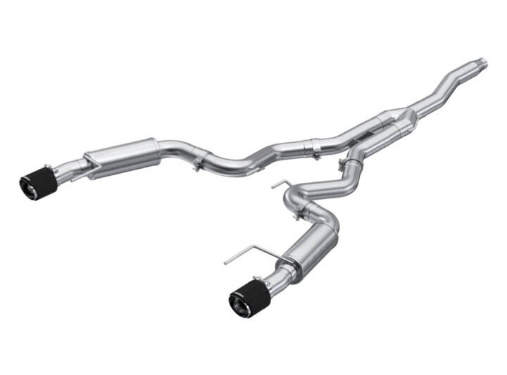 MBRP 2015-2023 Ford Mustang EcoBoost Armor Pro Series (T409) Carbon Fiber Tips Cat-Back Exhaust
