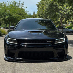 EOS Charger SRT Widebody Front Lip installed - front three-quarter view