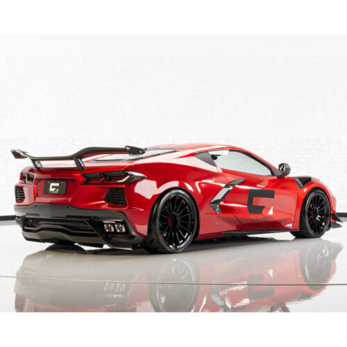 C7 Carbon 2020 2023 Chevrolet Corvette C8 Stingray Z06 Style Carbon Fiber Chassis Mounted Rear Wing Without Wickerbill 1