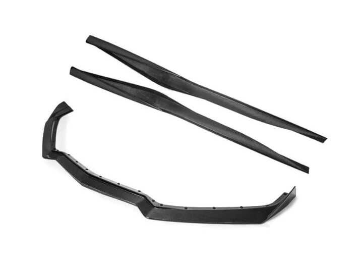 EOS 2020-2024 Chevrolet Corvette C8 Carbon Fiber 5VM Front Splitter and Side Skirts (2-Piece Version)