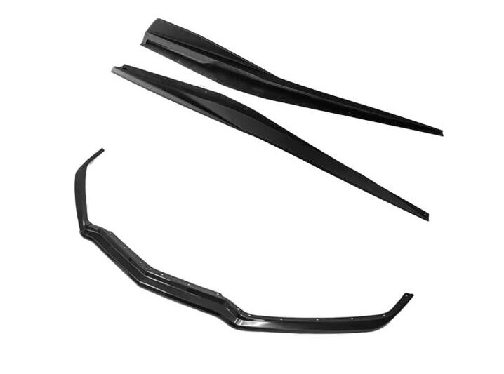 EOS 2020-2024 Chevrolet Corvette C8 Primer Black Z51 Style Front Splitter and Side Skirts (3-Piece Version)