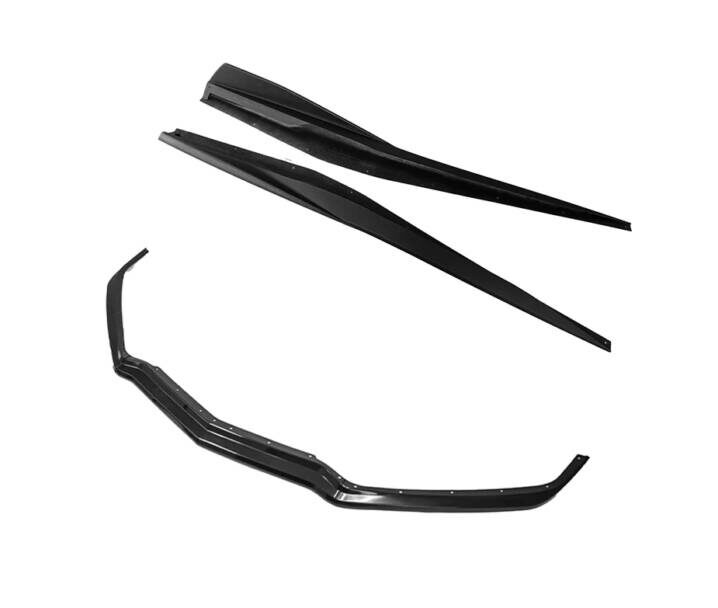 EOS 2020-2024 Chevrolet Corvette C8 Primer Black Z51 Style Front Splitter and Side Skirts (3-Piece Version)