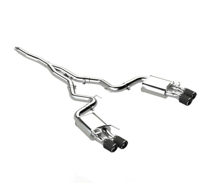 MBRP 2020-2023 Ford Mustang HPP EcoBoost Active Cat-Back Exhaust - Quad Carbon Fiber Tips
