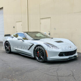EOS C7 Stage 3 Front Splitter installed on Corvette C7 - side profile view