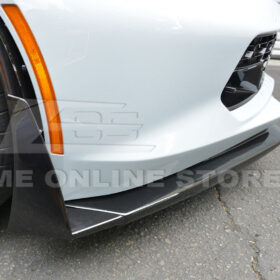 EOS C7 Stage 3 Front Splitter installed on Corvette C7 - front three-quarter angle