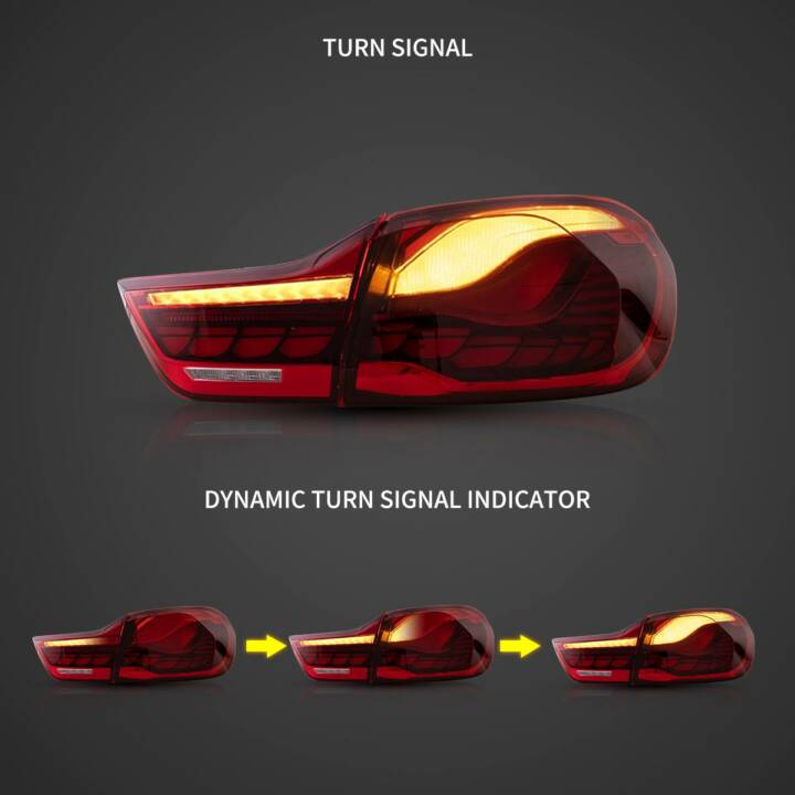 Vland 2014-2020 BMW 4-Series/M4 OLED Tail Lights W/ Dynamic Welcome Lighting - Red Clear - Image 3