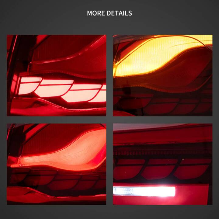 Vland 2014-2020 BMW 4-Series/M4 OLED Tail Lights W/ Dynamic Welcome Lighting - Red Clear - Image 5