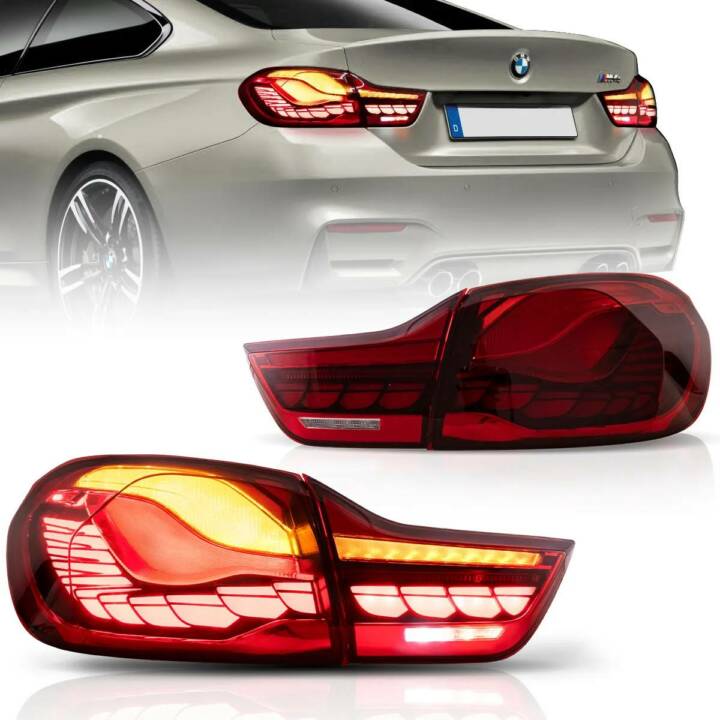 Vland 2014-2020 BMW 4-Series/M4 OLED Tail Lights W/ Dynamic Welcome Lighting - Red Clear