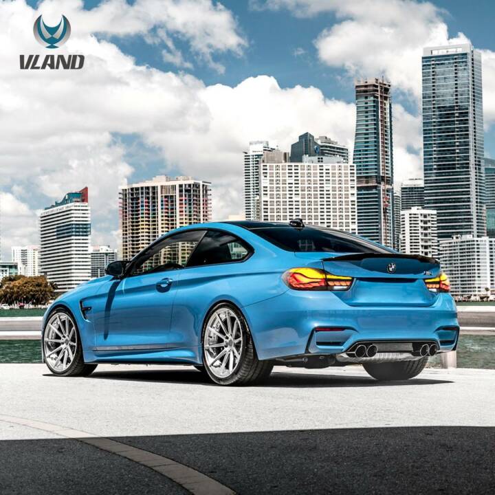 Vland 2014-2020 BMW 4-Series/M4 OLED Tail Lights W/ Dynamic Welcome Lighting - Smoked - Image 5