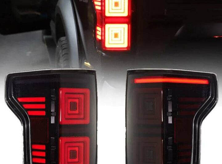 Vland 2015-2020 Ford F-150 LED Smoked Tail Lights Assembly Fits W/ Factory Halogen Rear Lamps Models