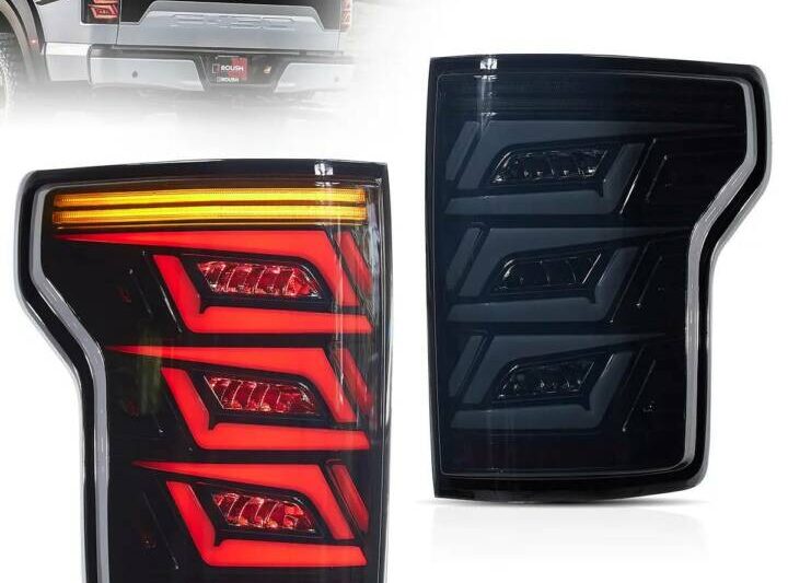 Vland 2015-2020 Ford F-150 (P552) 13th Gen LED Tail Lights W/ Sequential Amber Turn Signal - Smoked