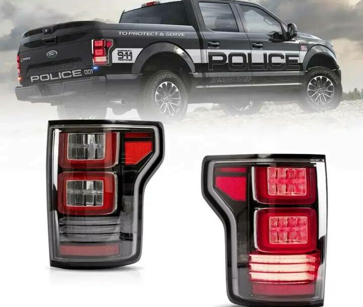 Vland 2015-2020 Ford F-150 P552 LED Tail Lights W/ Sequential Turn Signal (Clear - Red Turn Signals)