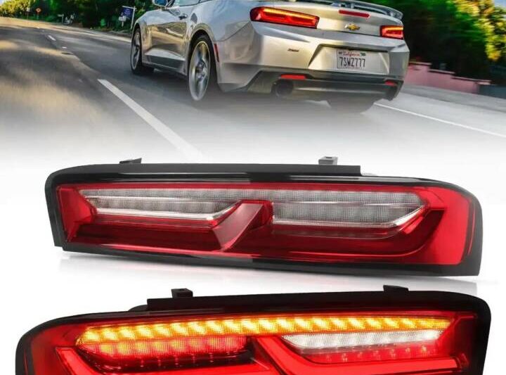Vland 2016-2018 Chevrolet Camaro LED Tail Lights w/ Sequential Turn Signal - Red Clear
