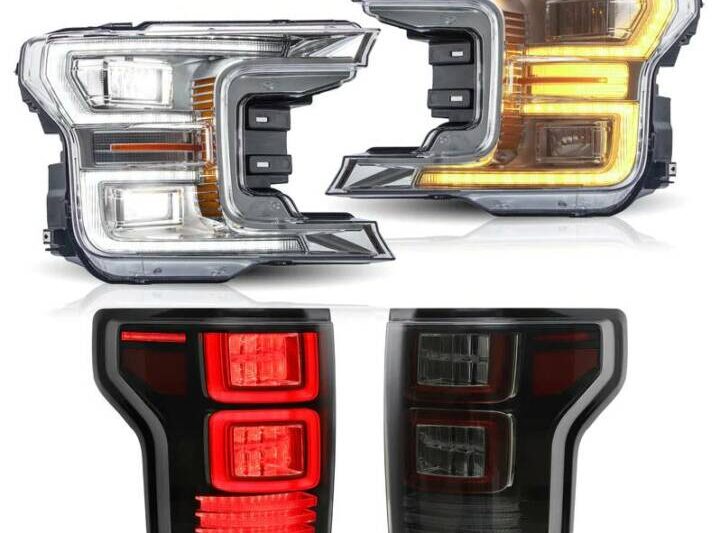 Vland 2018-2020 Ford F-150 LED Headlight & Tail Lights Kit (Chrome - Smoked Lens)