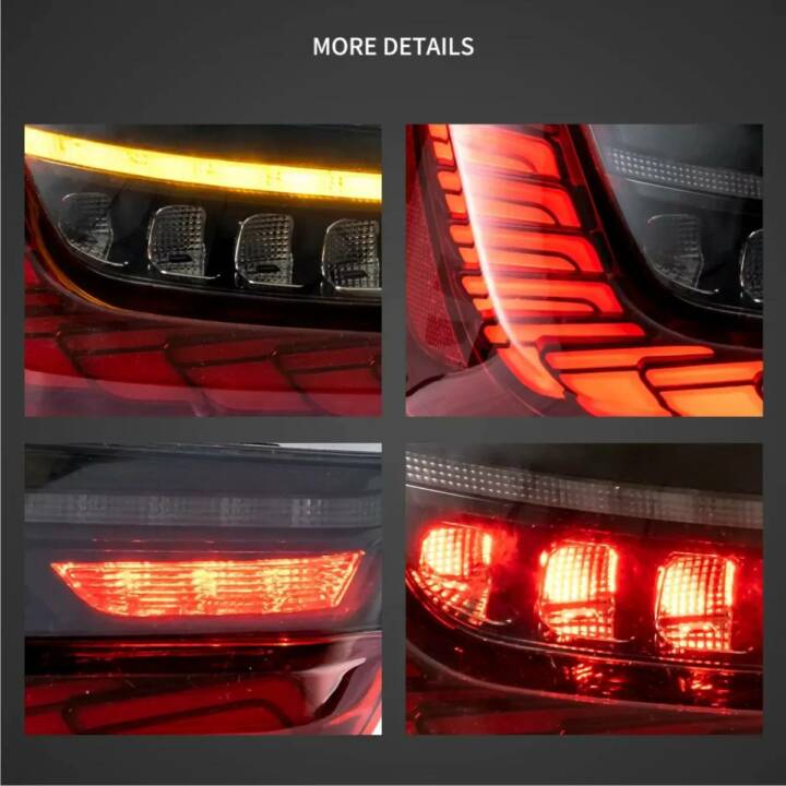 Vland 2018-2022 BMW 3-Series G20 OLED Tail Lights Sequential Turn Signal w/ Dynamic Welcome Lighting - Red - Image 5